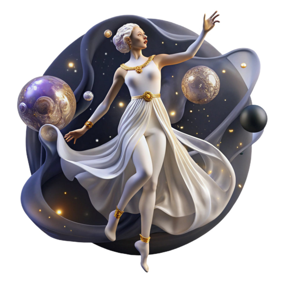 elegant minimalist Solo Dancer in White Dress Transparent with Minimalist Style genuine png