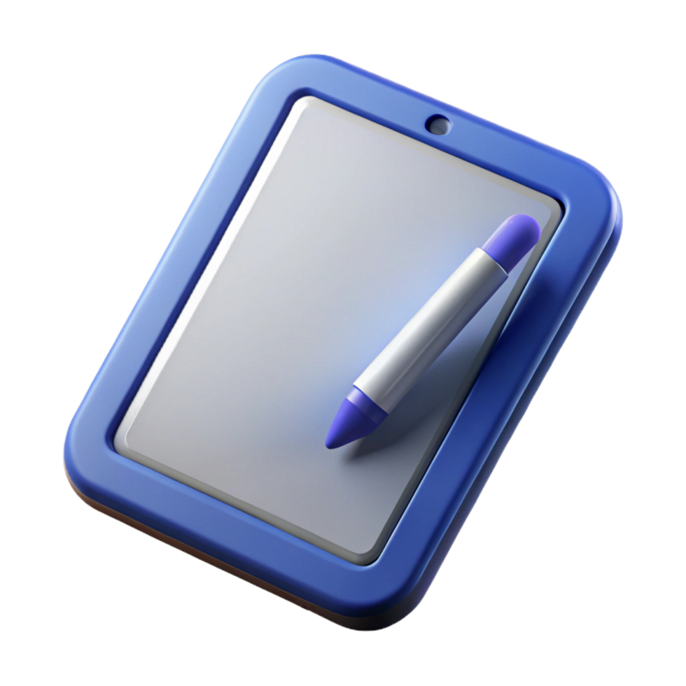 extraordinary classic Tablet computer, stylus pen included detailed png