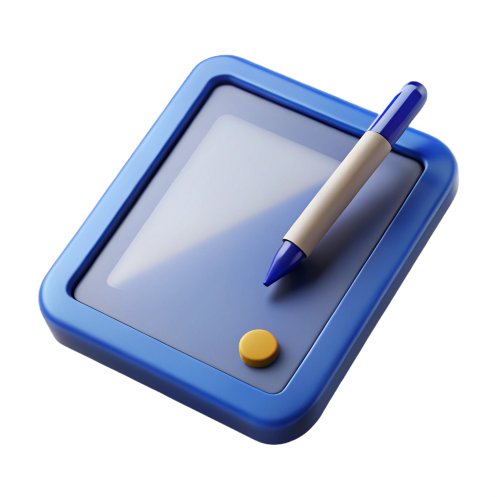 serene minimalist Tablet computer, stylus pen included professional png