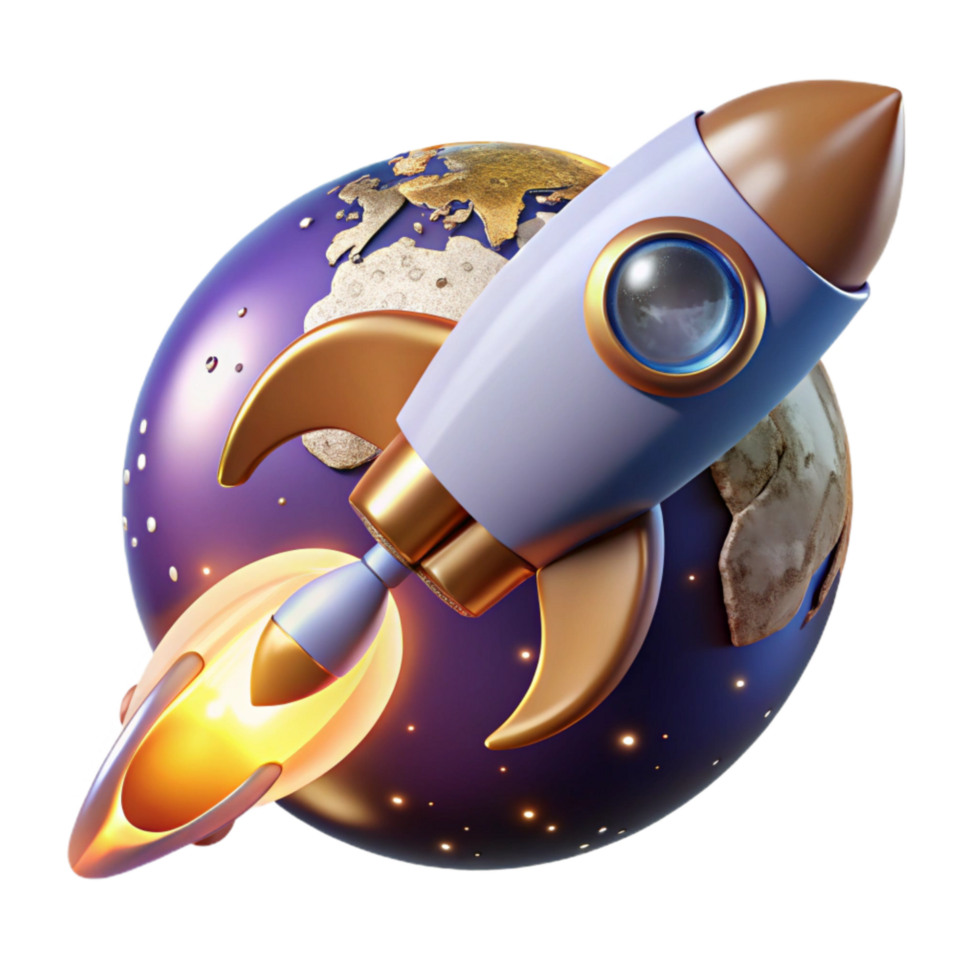 serene classic Space Rocket Leaving Earth's Atmosphere Cutout high resolution png
