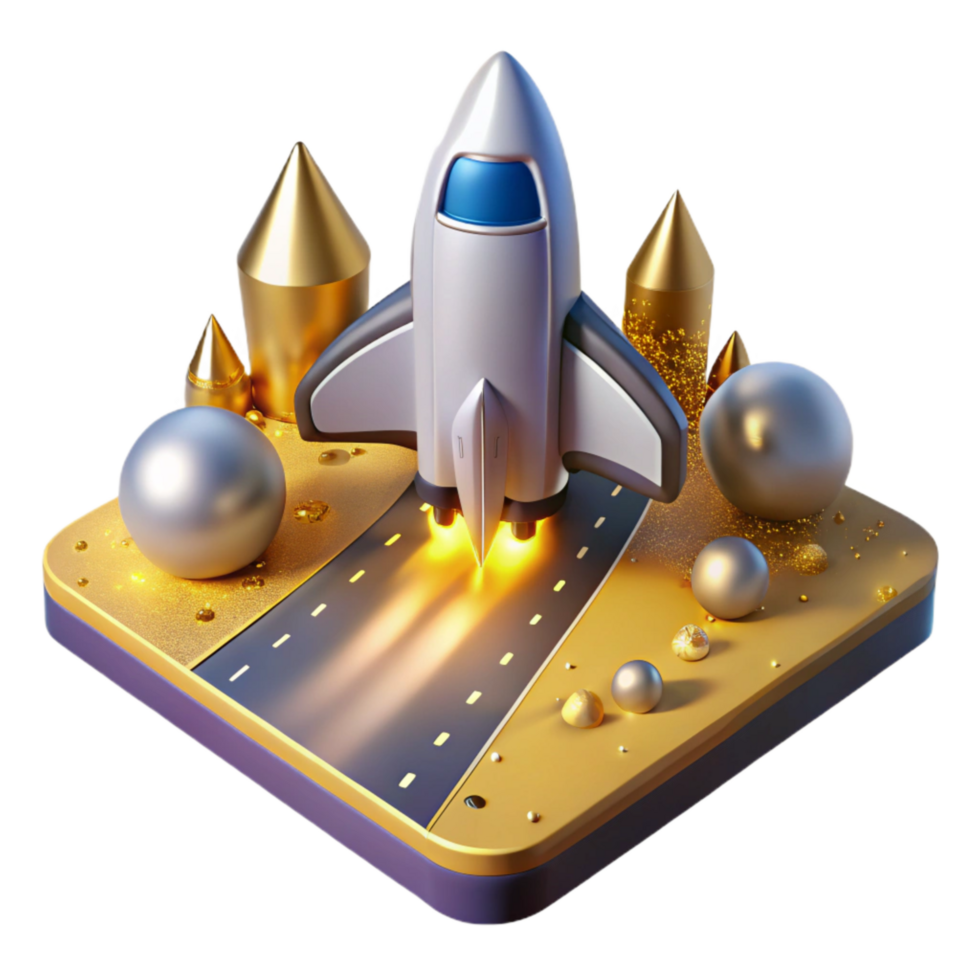 serene artistic Space Shuttle Landing on Runway Cutout Isolated Element original png