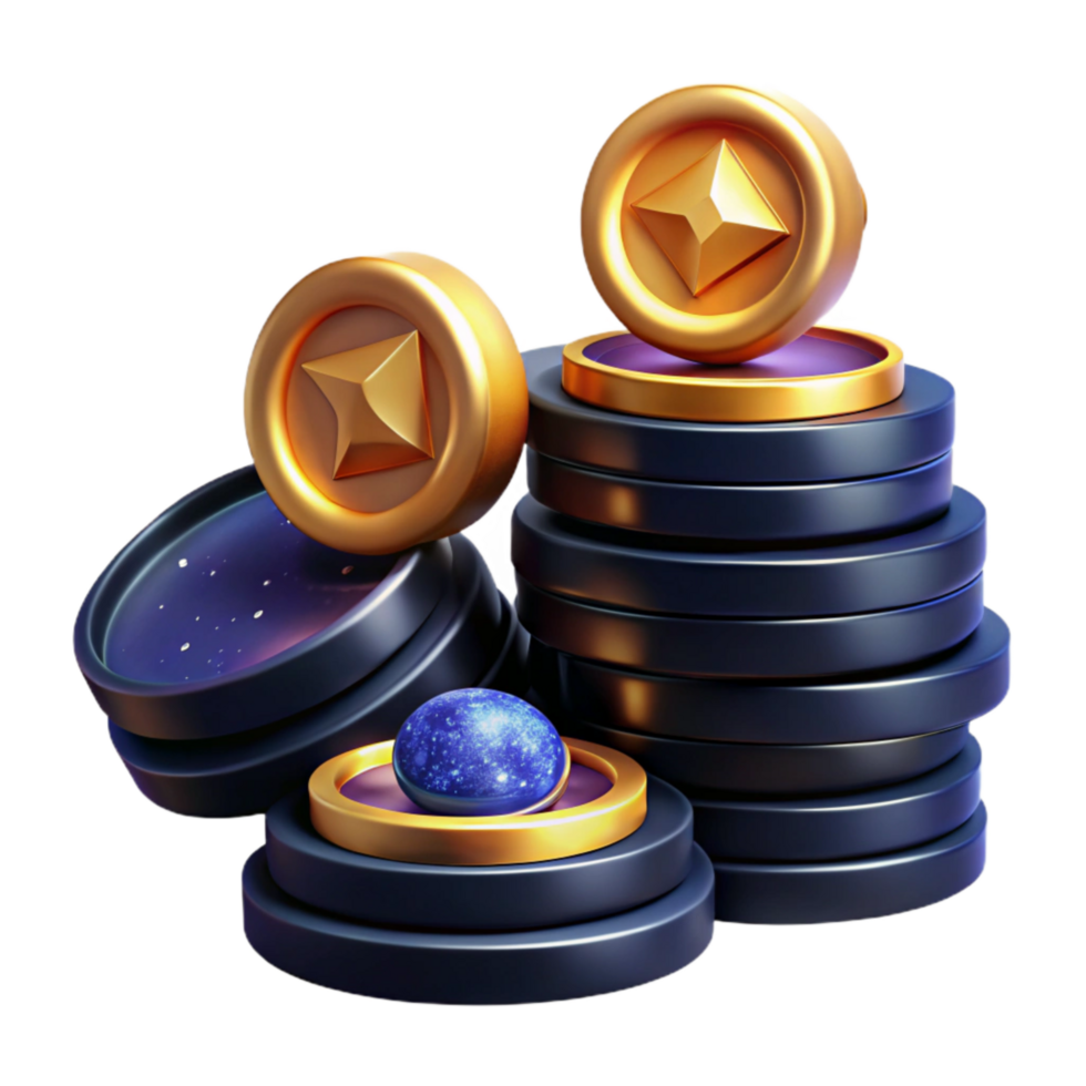 impressive abstract Stacked Coins Toppling Over Risk Assessment Isolated genuine png