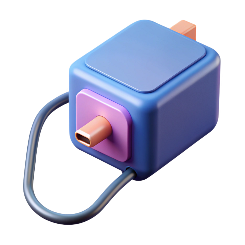 vibrant modern Laptop charger, power adapter authentic png