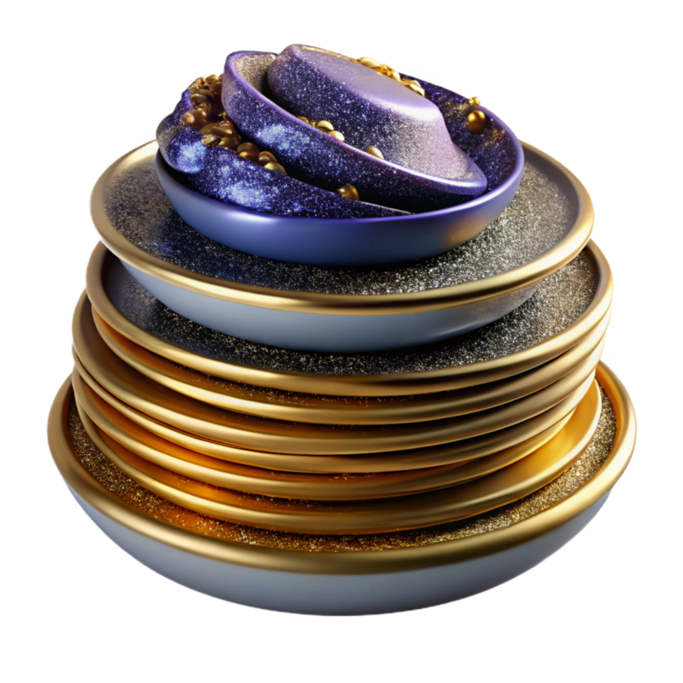 impressive rustic Stack of Plates Side View Isolated Element exclusive png
