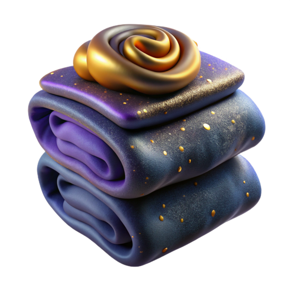 elegant artistic Stack of Towels Side View Isolated genuine png