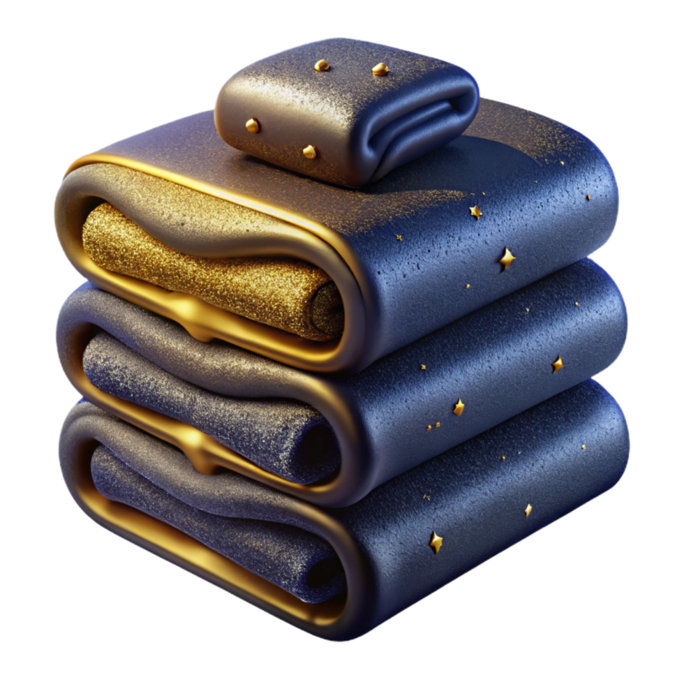 elegant traditional Stack of Towels Side View Isolated premium png