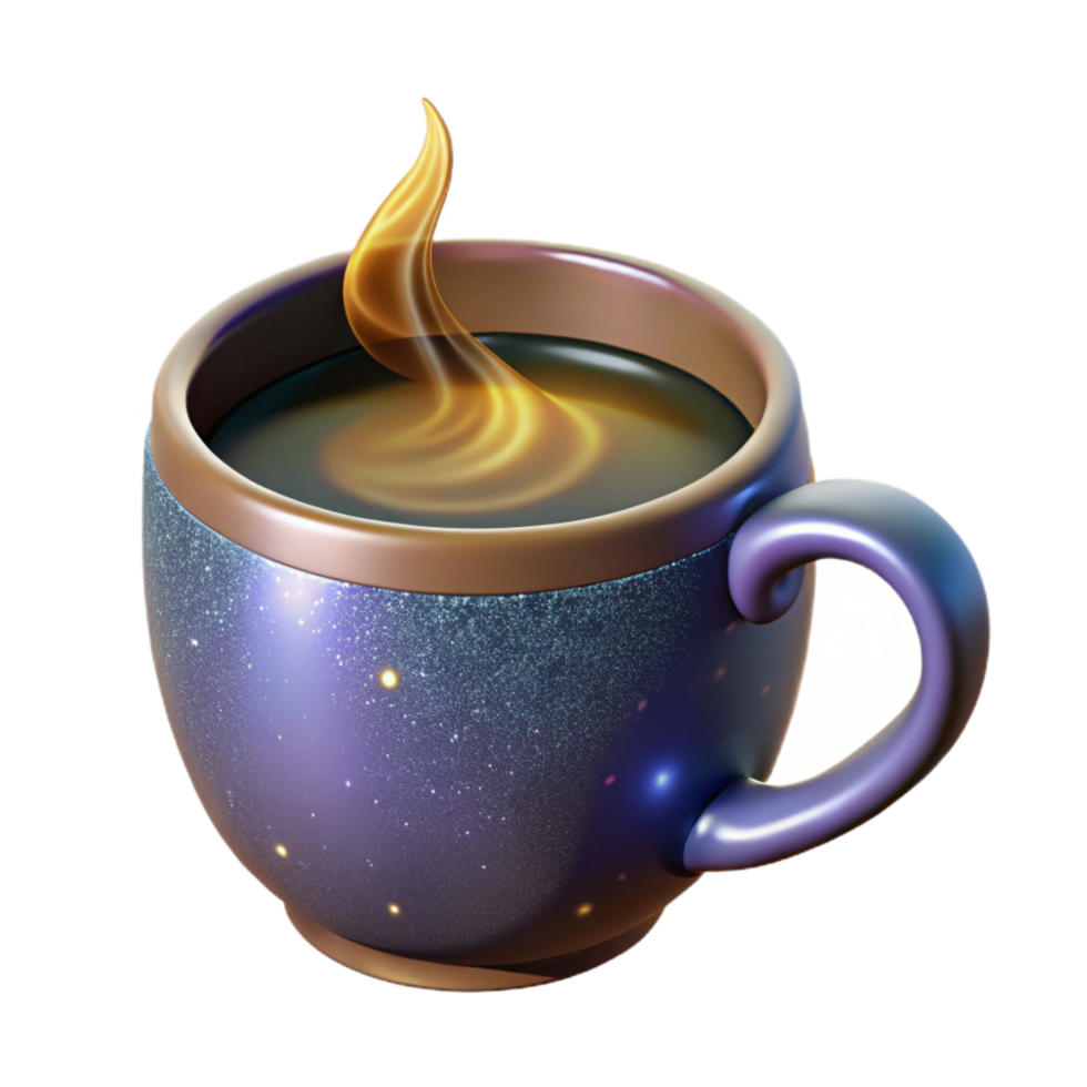 extraordinary traditional Steaming Coffee Mug Isolated on Transparent Background with Subtle Shadow professional png