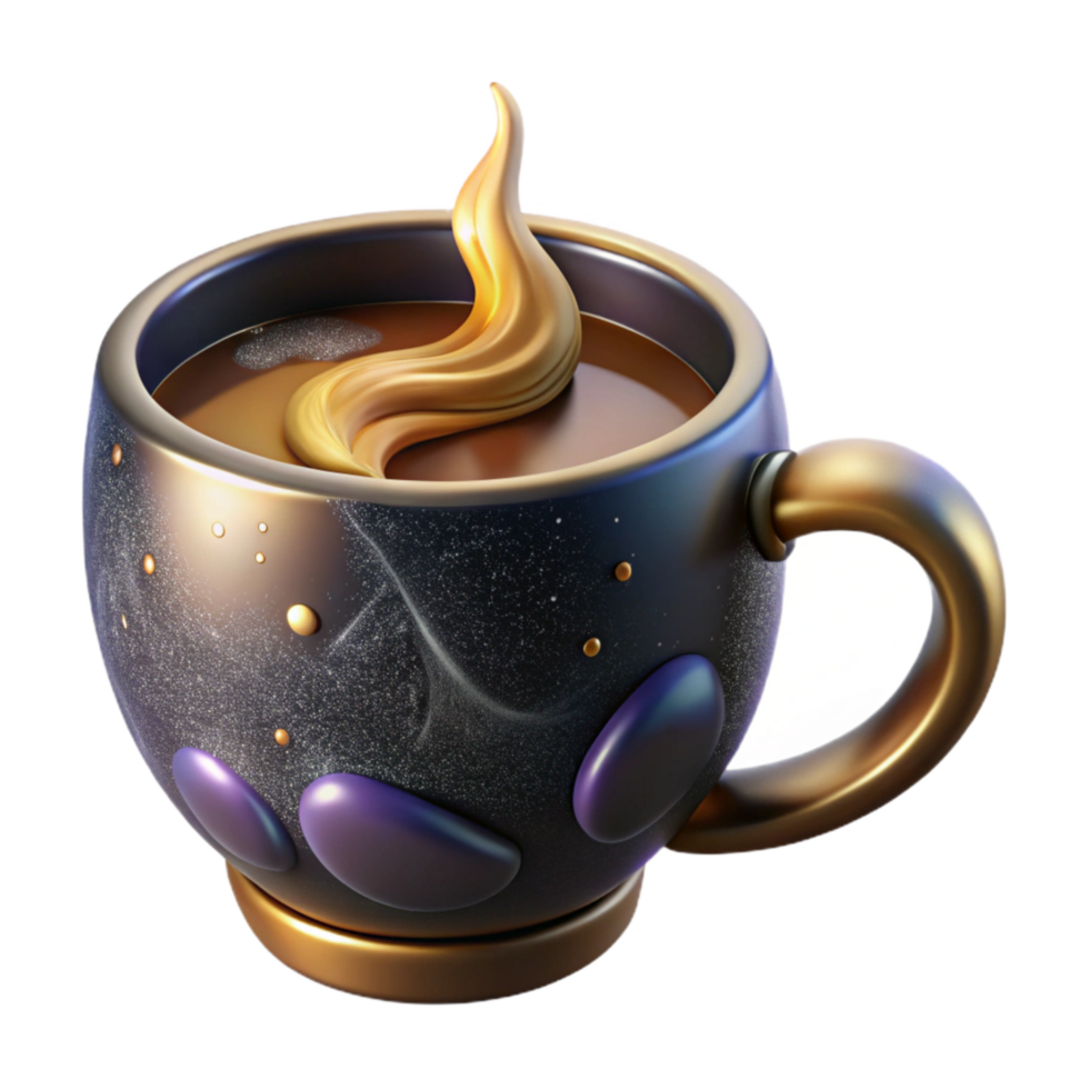 elegant modern Steaming Coffee Mug Isolated on Transparent Background with Subtle Shadow premium png