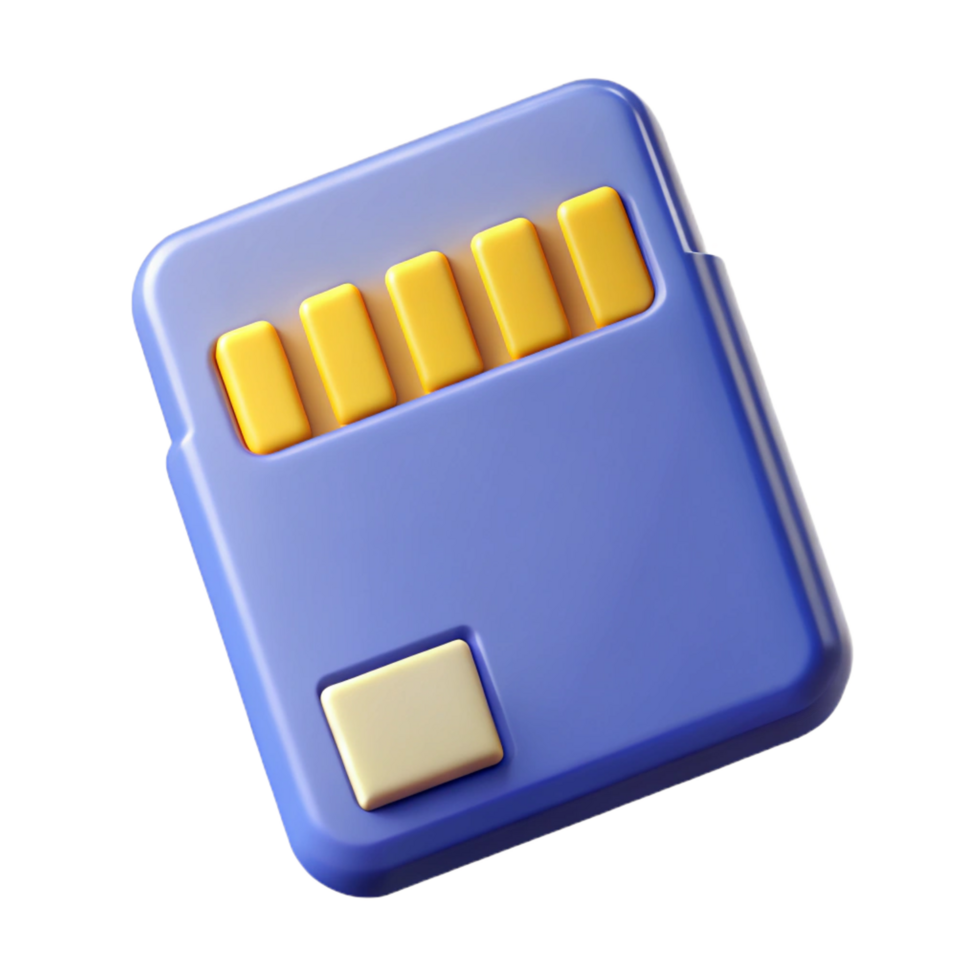 vibrant traditional SD card, memory storage genuine png