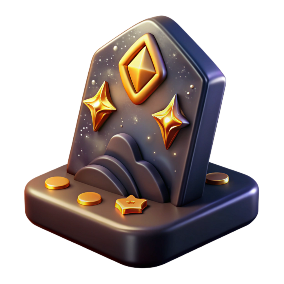 extraordinary abstract Stone Tablet with Mysterious Symbols Isolated Element original png