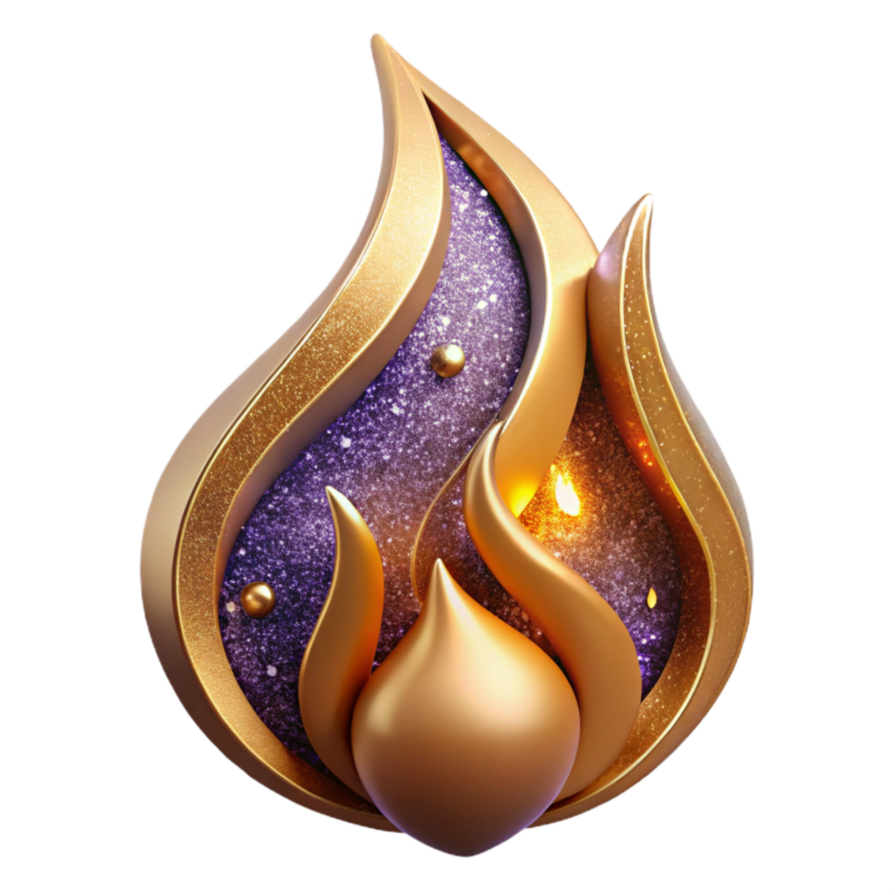 elegant artistic Stylized Flame Shape Cutout authentic png