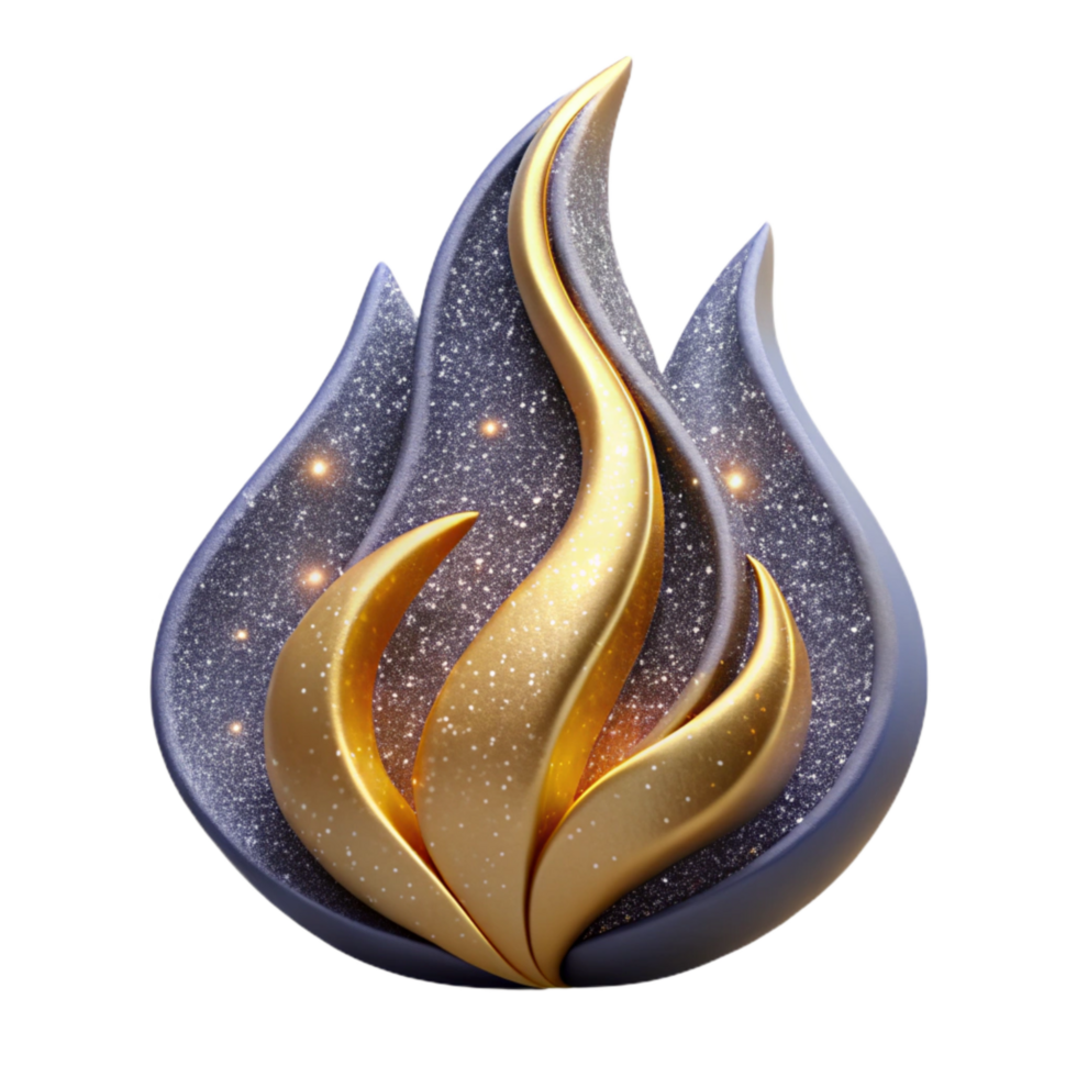 serene classic Stylized Flame Shape Cutout authentic png