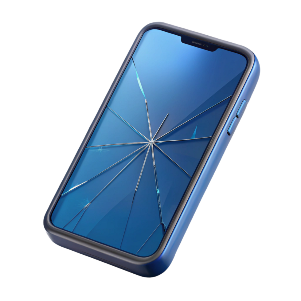 serene vintage Broken smartphone screen, cracked glass detailed png
