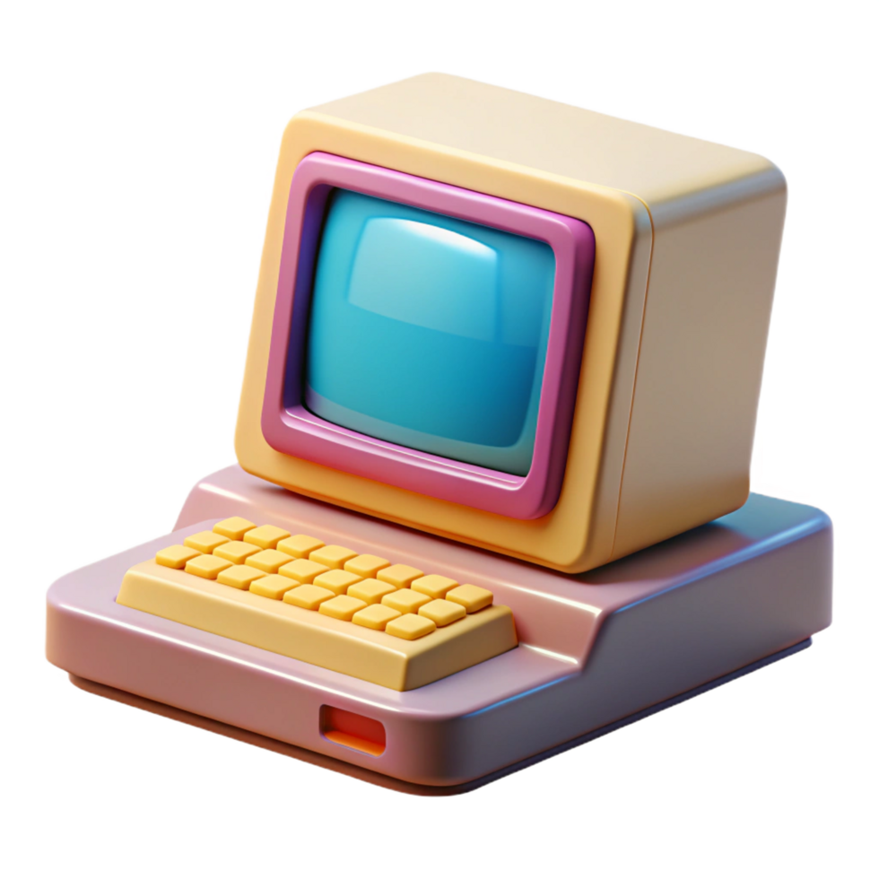 vibrant vintage Vintage computer, retro technology exclusive png