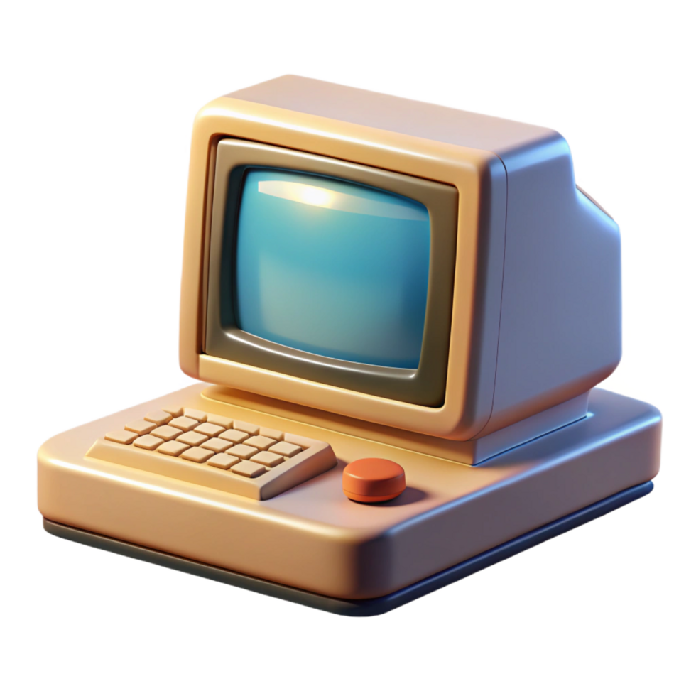 elegant modern Vintage computer, retro technology detailed png