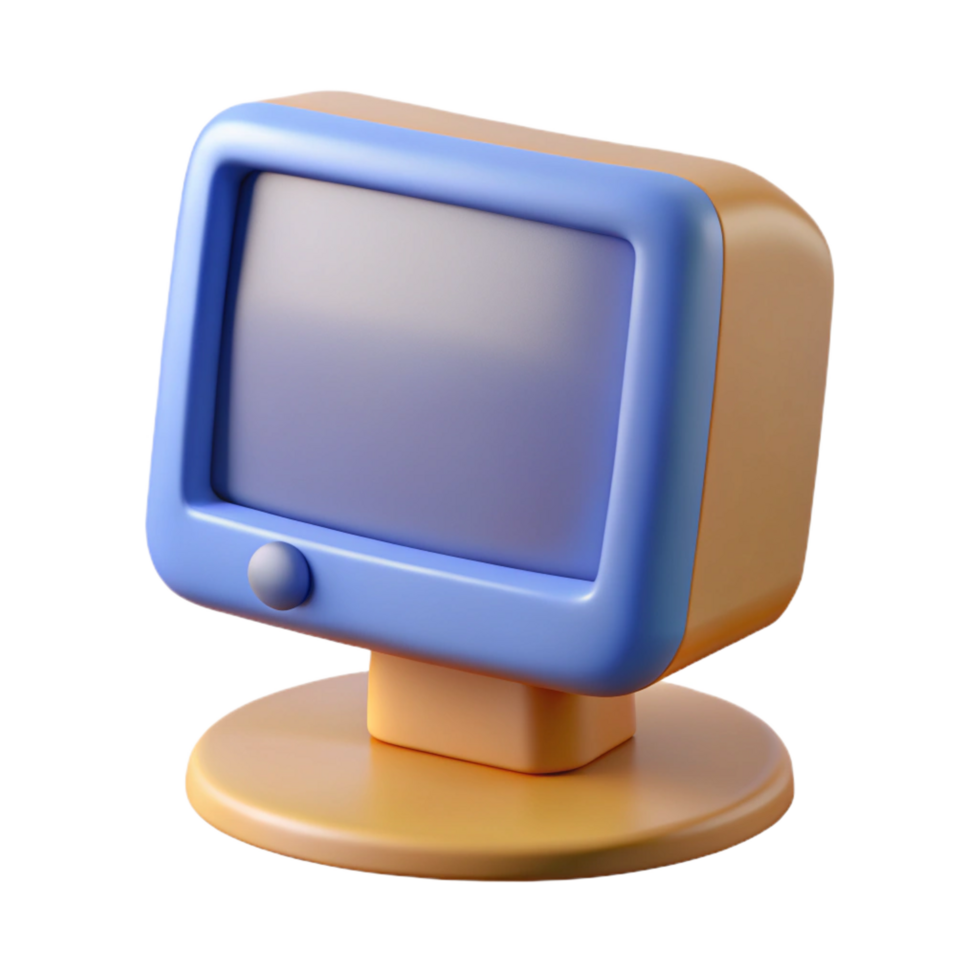 magnificent traditional CRT monitor, old computer display high resolution png