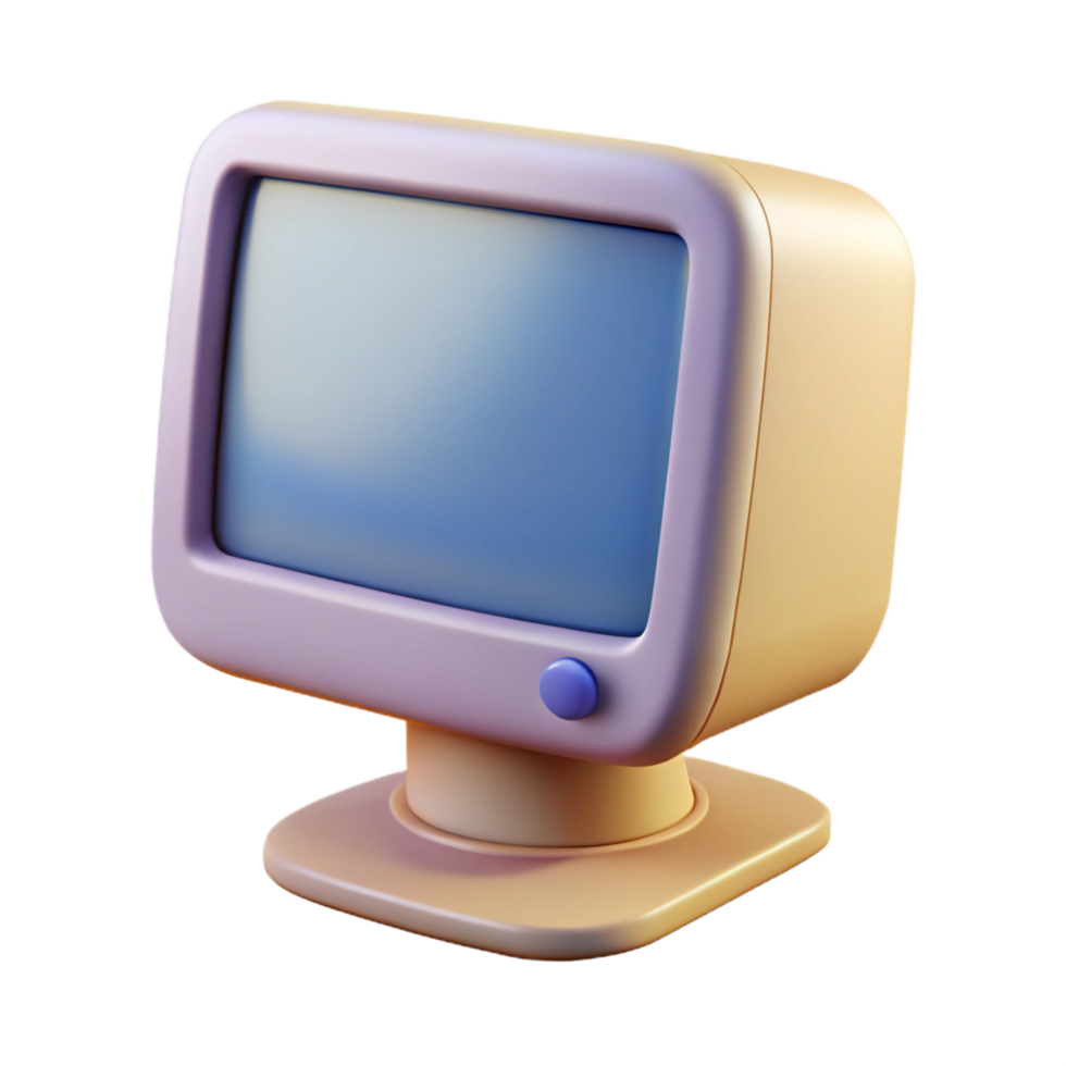 wonderful modern CRT monitor, old computer display high resolution png