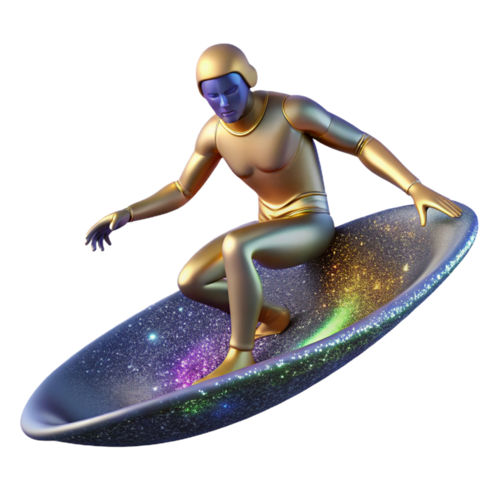 wonderful contemporary Surfer Riding a Wave Front View Transparent professional png