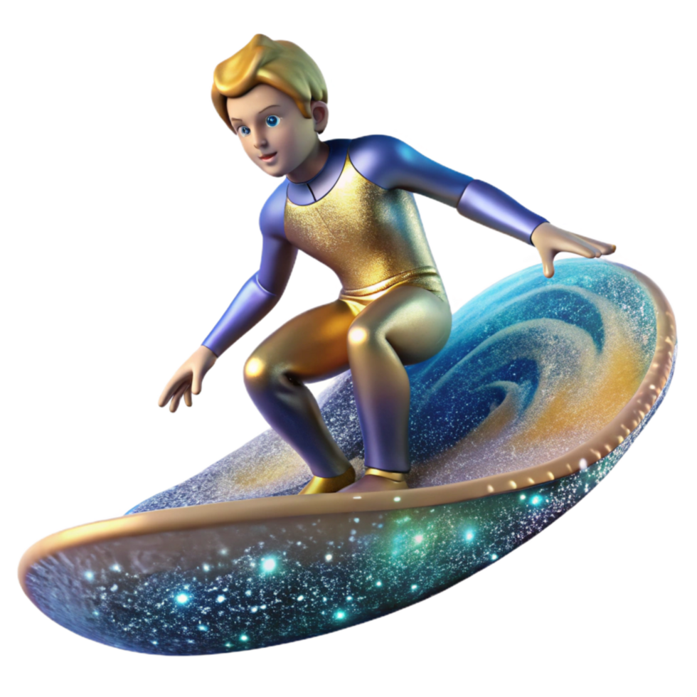 elegant minimalist Surfer Riding a Wave Front View Transparent professional png