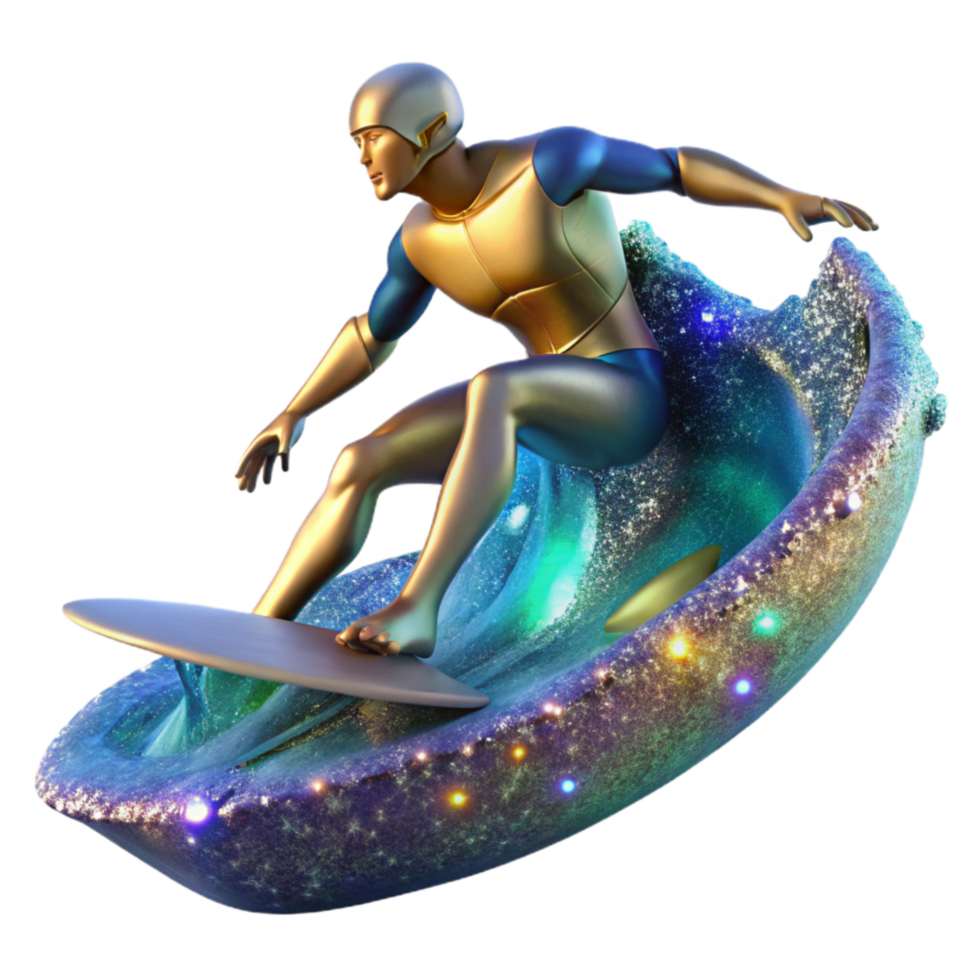 wonderful abstract Surfer Riding Wave Dynamic Angle Transparent Background exclusive png