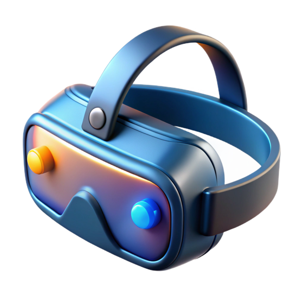 extraordinary artistic Virtual reality headset with glowing sensors premium png