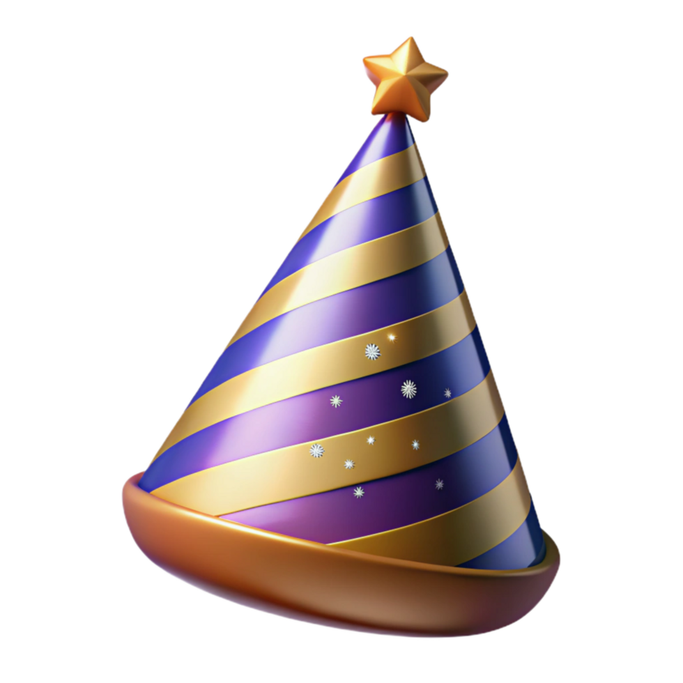 beautiful abstract Surprise Party Hat with Colorful Stripes Isolated original png