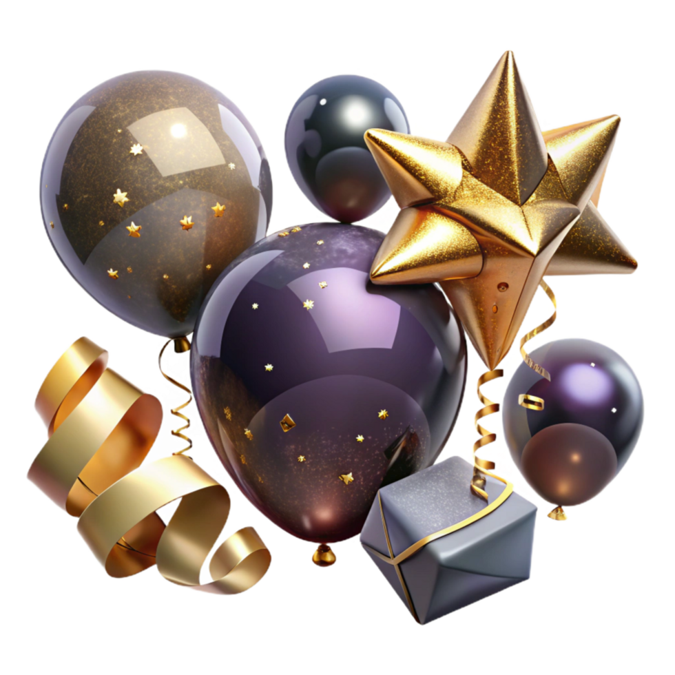 dramatic classic Surprise Party Decorations Banners and Balloons Transparent professional png
