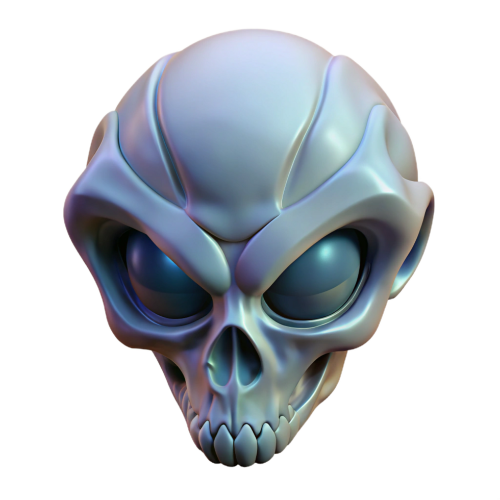 dramatic vintage Alien skull with intricate bone structure original png