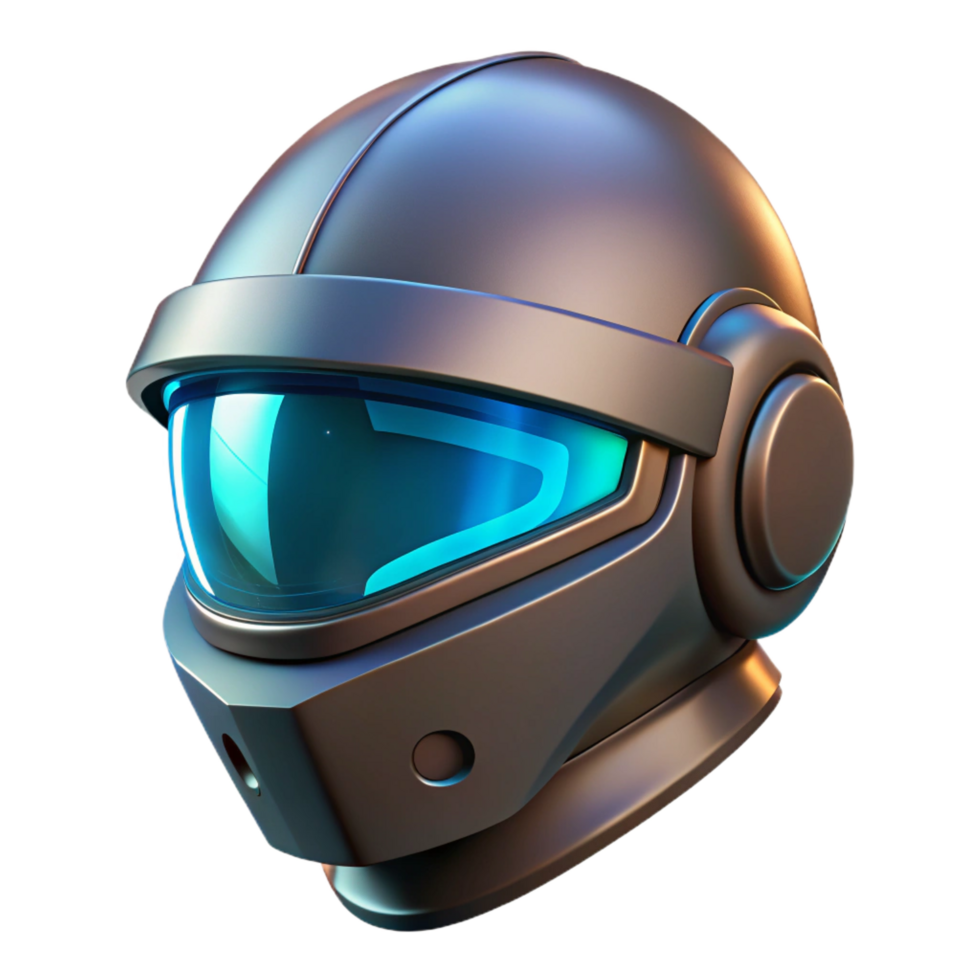 elegant creative Cyberpunk motorcycle helmet with glowing visor high resolution png