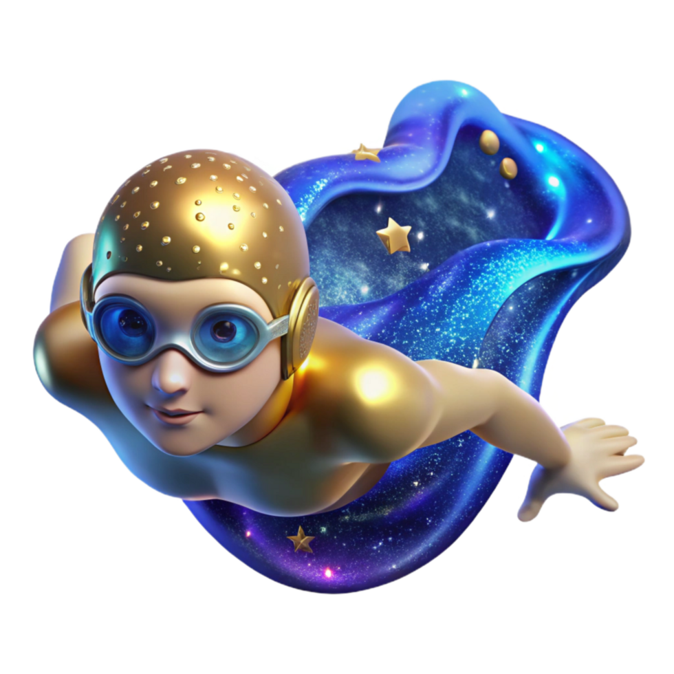 impressive creative Swimmer Underwater Stroke Cutout with Blue Tint high quality png