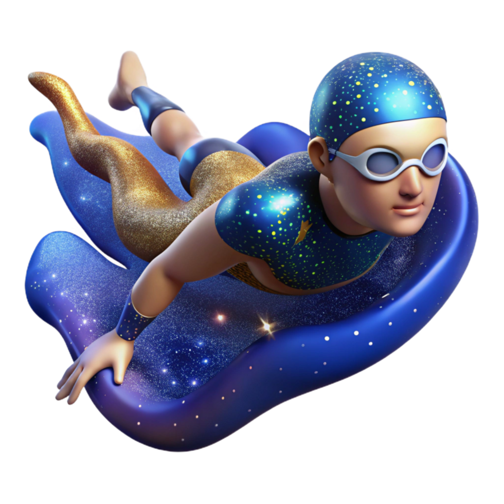impressive modern Swimmer Underwater Stroke Cutout with Blue Tint exclusive png
