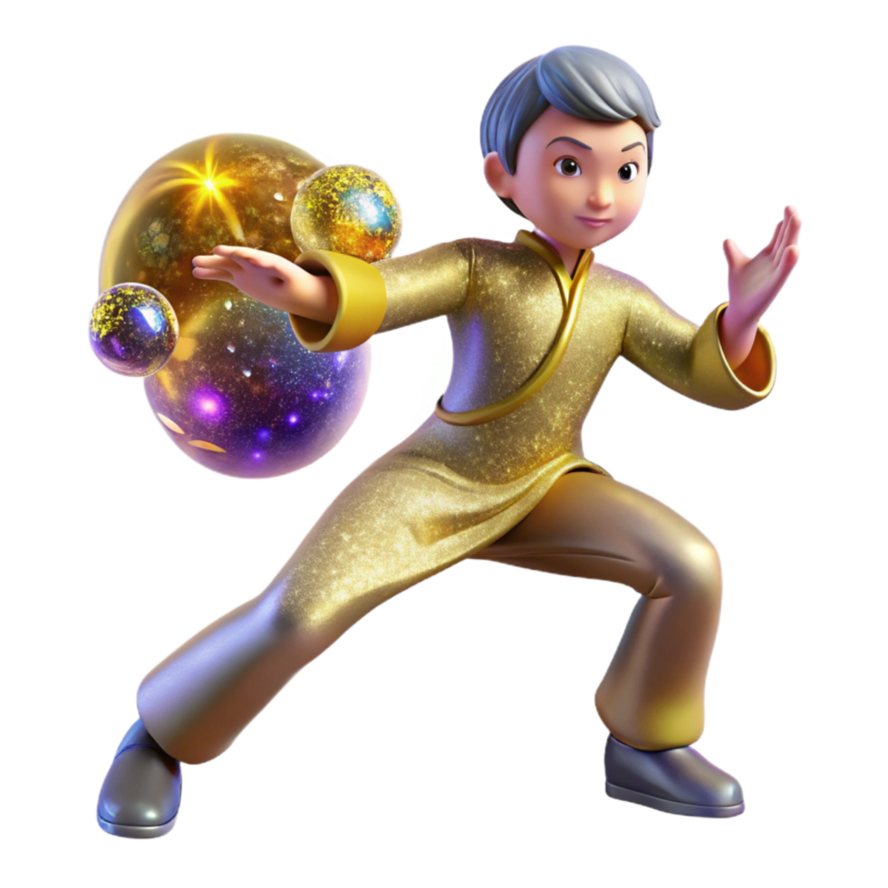 magnificent creative Tai Chi Practitioner Slow Motion Blur Cutout detailed png