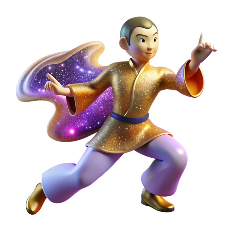 stunning classic Tai Chi Practitioner Slow Motion Blur Cutout detailed png