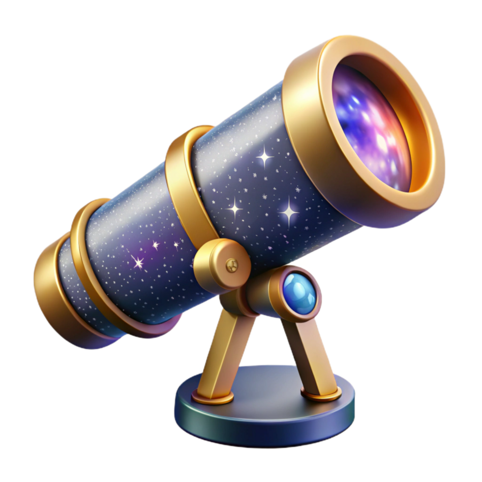 stunning minimalist Telescope with Star Chart Isolated Transparent Background high quality png