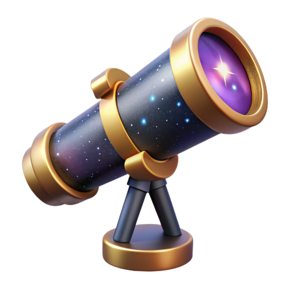 magnificent abstract Telescope with Star Chart Isolated Transparent Background professional png