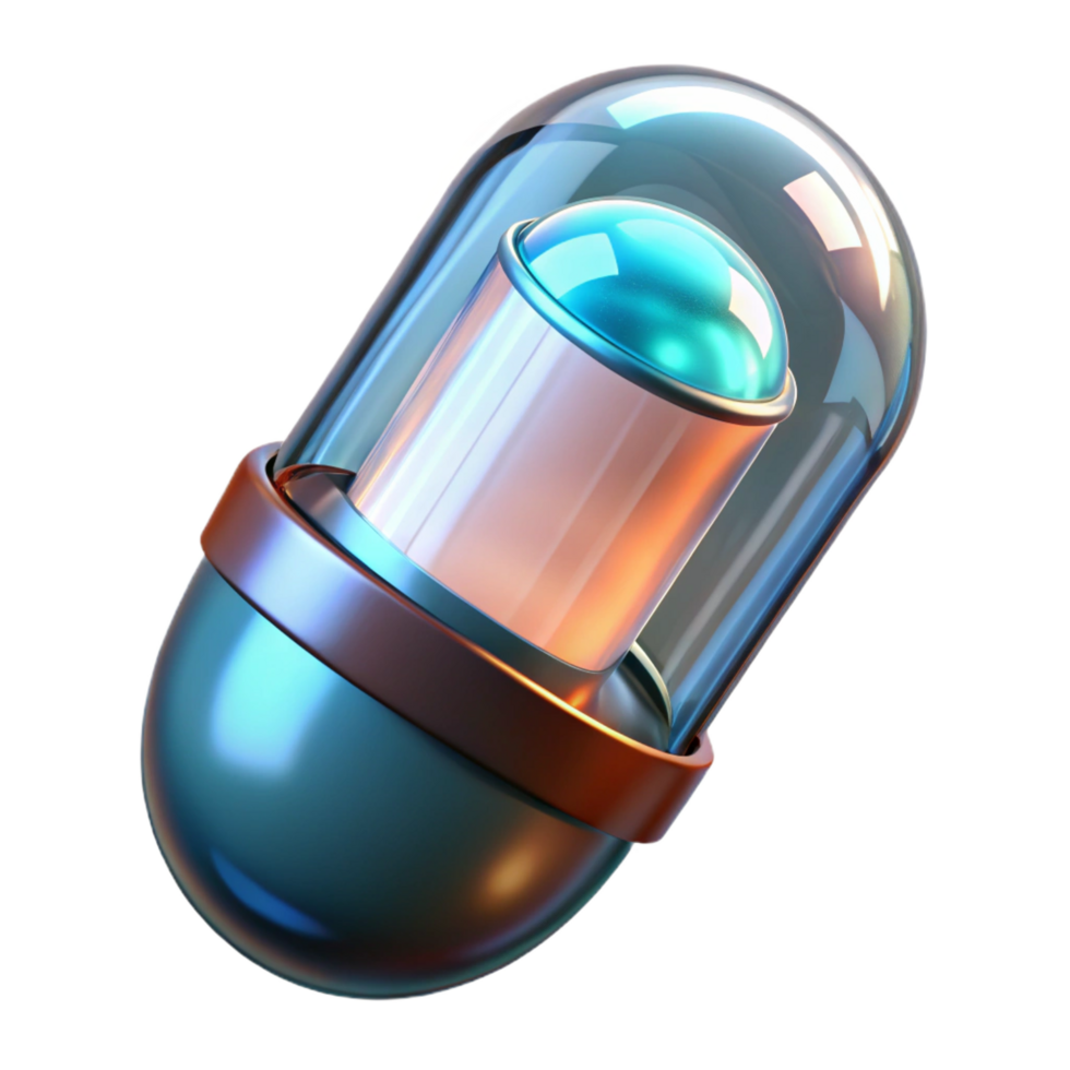 elegant contemporary Futuristic medical capsule with transparent shell original png