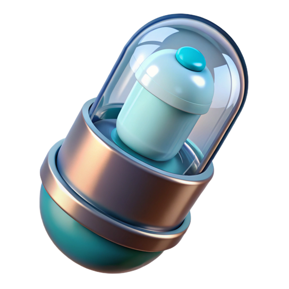 extraordinary contemporary Futuristic medical capsule with transparent shell original png