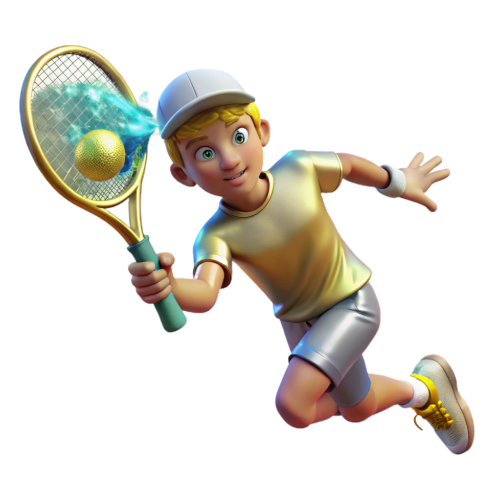 vibrant classic Tennis Player Serving Powerful Forehand Transparent Element original png