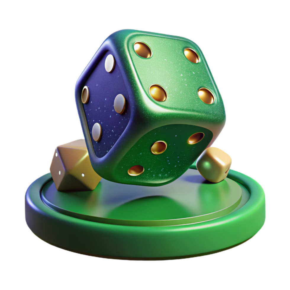 wonderful rustic Throwing Dice Onto Green Felt Table Transparent Background premium png