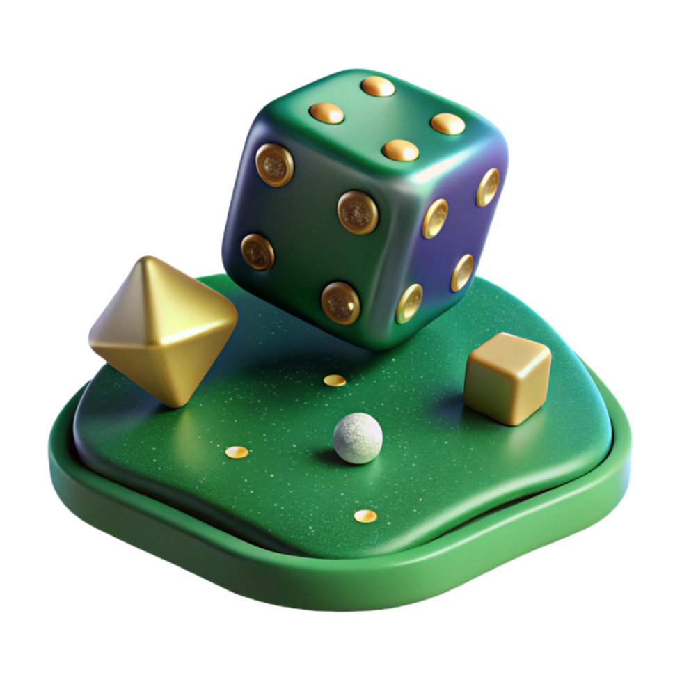 stunning vintage Throwing Dice Onto Green Felt Table Transparent Background professional png