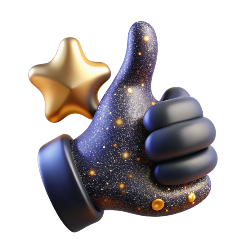 beautiful classic Thumbs Up Gesture Cutout with Realistic Skin high resolution png