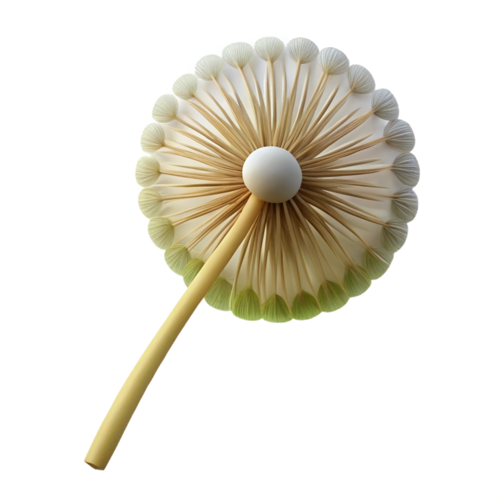 serene vintage Single dandelion seedhead detailed png