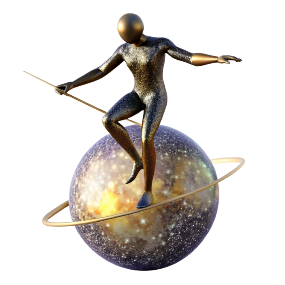 stunning abstract Tightrope Walker Balancing Act Silhouette Cutout premium png