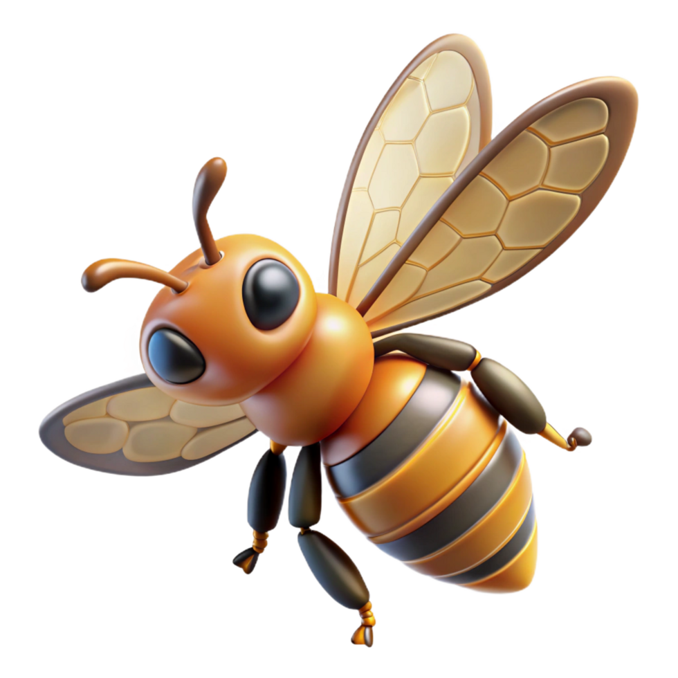 extraordinary modern Honeybee in flight wings spread professional png