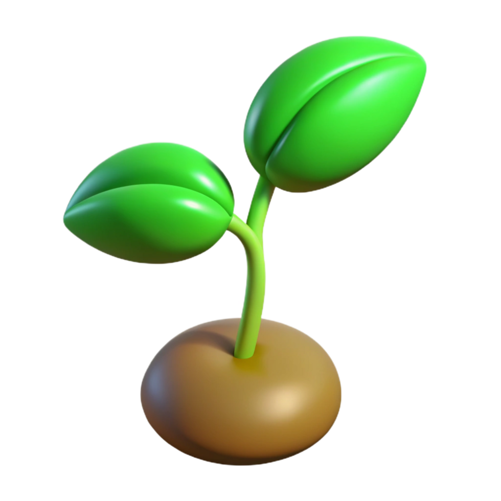 extraordinary traditional Green sprout with two leaves authentic png