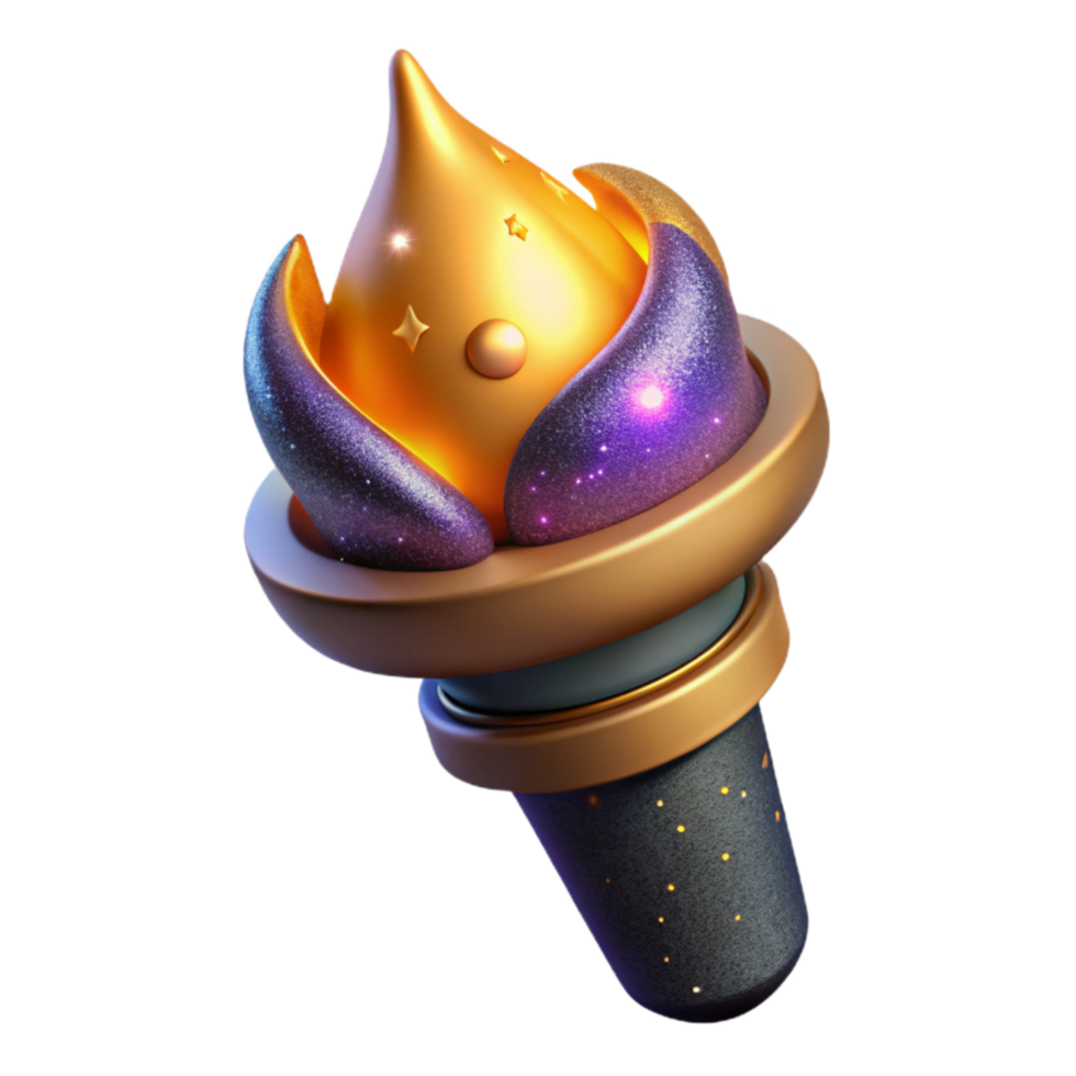extraordinary artistic Torch Flame with Realistic Lighting Isolated genuine png