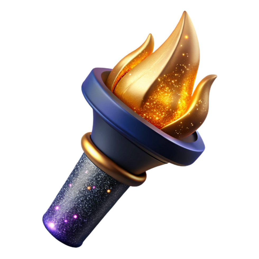 stunning minimalist Torch Flame with Realistic Lighting Isolated professional png