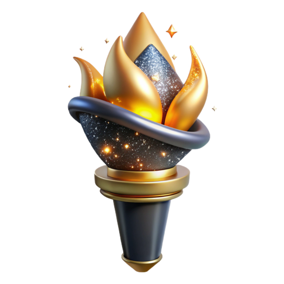 wonderful classic Torch Flame with Sparks Isolated high quality png