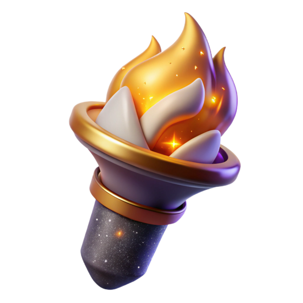 serene modern Torch Flame with Wind Effect Isolated exclusive png