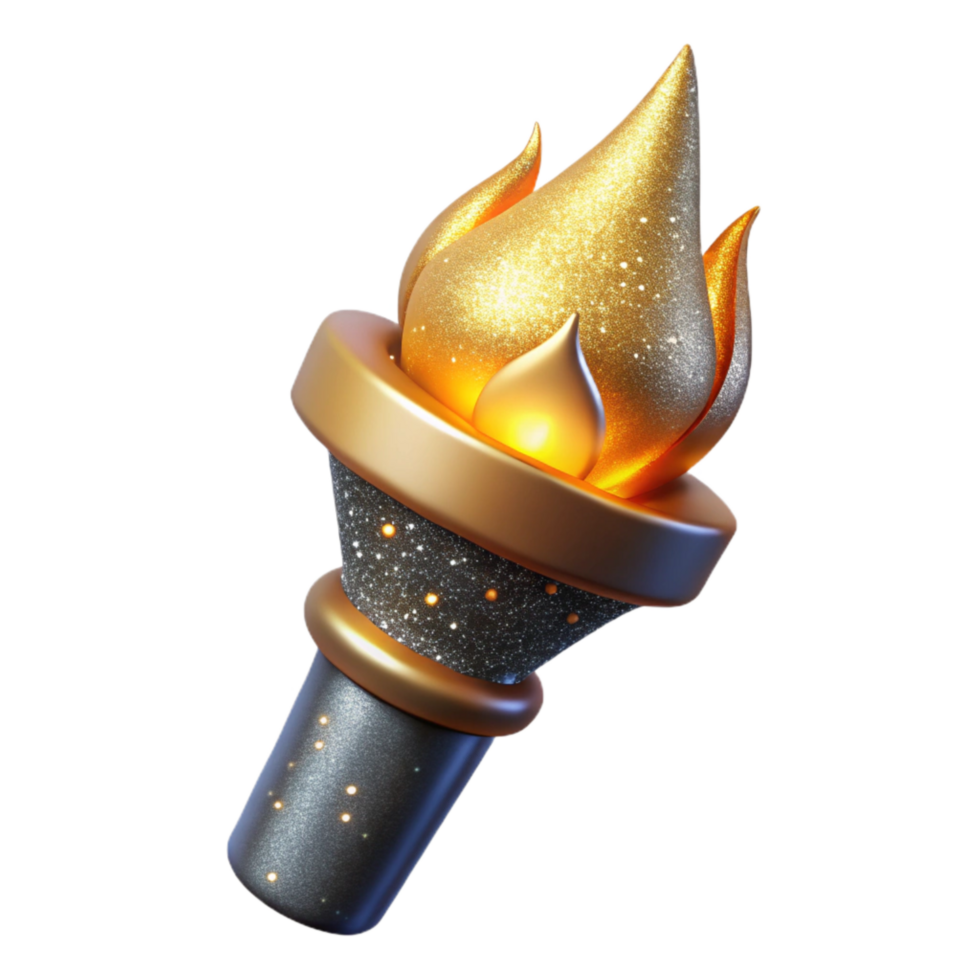 extraordinary traditional Torch Flame with Sparks Isolated authentic png
